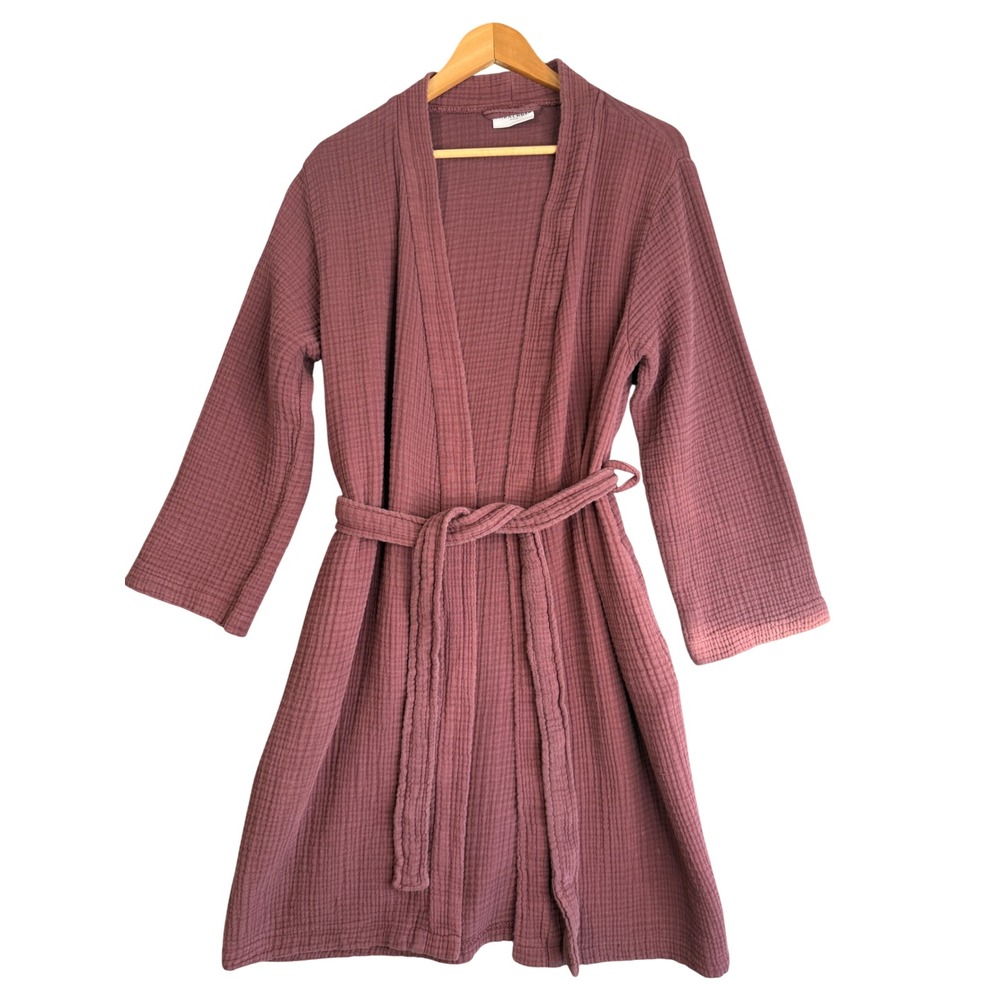 Parachute Cloud Cotton Robe Womens M Mulberry Gauze Belted Loungewear Luxury